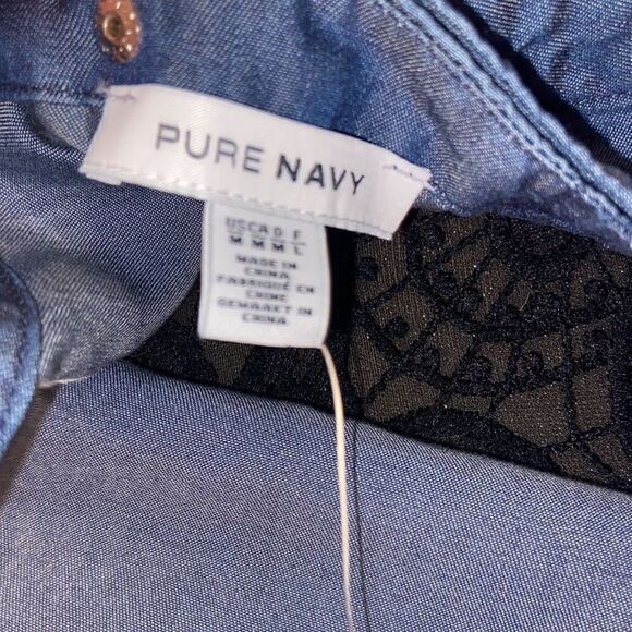 Dark indigo Denim Sleeveless Shirt Size Medium Pure Navy NWT - Picture 4 of 4